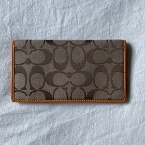 Vintage Coach Signature Canvas Checkbook Wallet